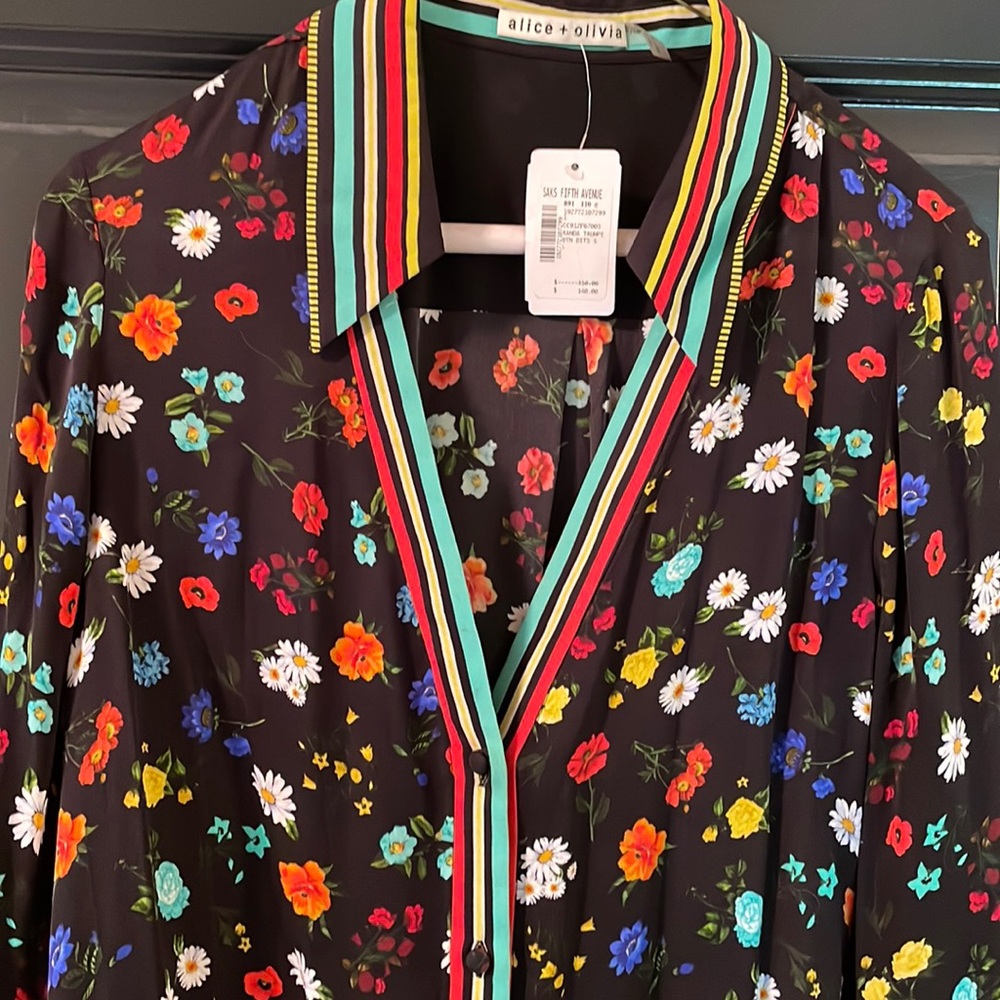 Alice+Olivia blouse.  Size 10.  New w tags.  Slight makeup marks when purchased
